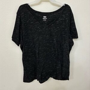 Old Navy Black V-Neck Short Sleeve Tee